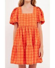 Женское твидовое платье в стиле бебидолл English Factory, оранжевый