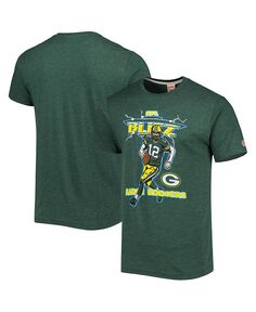 Мужская футболка Aaron Rodgers Heathered Green Green Bay Packers Nfl Blitz Player Tri-Blend Homage, зеленый