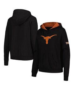 Женский черный пуловер с капюшоном и большим логотипом Texas Longhorns Colosseum, черный