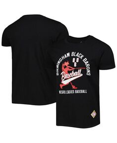 Мужская черная футболка Birmingham Black Barons Soft Style Stitches, черный