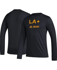 Мужская черная футболка с длинным рукавом LA Galaxy Icon adidas, черный