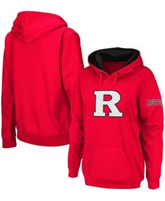 Женский пуловер с капюшоном и большим логотипом Scarlet Rutgers Scarlet Knights Team Stadium Athletic, красный