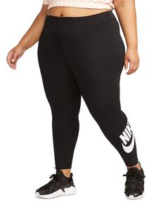 Спортивная одежда больших размеров Классические леггинсы с высокой талией и рисунком Nike, черный