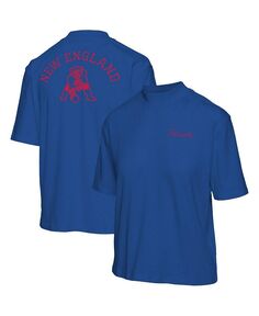 Женская футболка Royal New England Patriots с коротким рукавом и воротником-стойкой Junk Food, синий