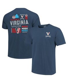 Мужские темно-синие Вирджиния Кавальерс красные, белые и ампер; Ху-футболка Image One, синий