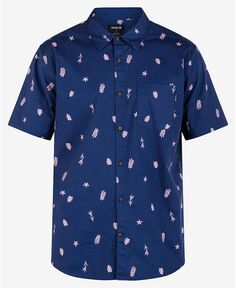 Мужская рубашка One And Only Lido стрейч с коротким рукавом Hurley, цвет Blue Void