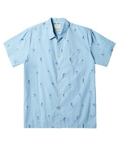 Мужская рубашка Quiksilver с короткими рукавами и парусиновой пальмой Quiksilver Waterman, синий