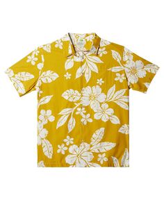 Мужская рубашка Quiksilver с короткими рукавами цвета морской волны Quiksilver Waterman, желтый