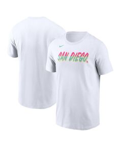 Мужская белая футболка San Diego Padres City Connect с надписью Nike, белый