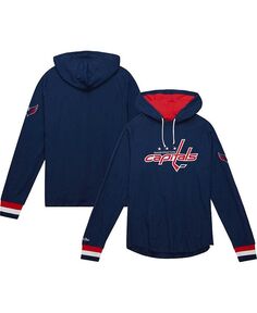 Мужская темно-синяя футболка с длинным рукавом и худи Washington Capitals Legendary Slub Mitchell &amp; Ness, синий