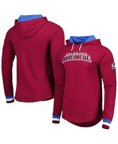 Мужская бордовая футболка с длинным рукавом и худи Colorado Avalanche Legendary Slub Mitchell &amp; Ness, красный