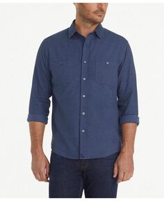 Мужская фланелевая рубашка обычного кроя Hemsworth на пуговицах UNTUCKit, синий
