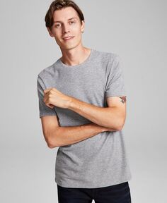Мужская футболка обычного кроя в рубчик с короткими рукавами And Now This, серый