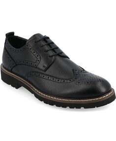 Мужские туфли дерби Campbell Tru Comfort из пеноматериала со шнуровкой и крылышками Vance Co., черный