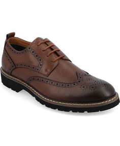 Мужские туфли дерби Campbell Tru Comfort из пеноматериала со шнуровкой и крылышками Vance Co., коричневый