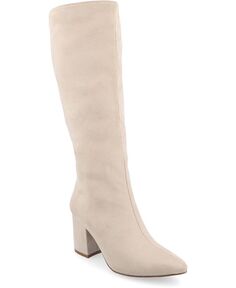 Женские ботинки Ameylia Tru Comfort из пеноматериала широкой ширины, на обычном каблуке с острым носком, на блочном каблуке Journee Collection, цвет Bone