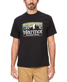 Мужская футболка с короткими рукавами и графическим логотипом Mountain Works Gradient Logo Marmot, черный