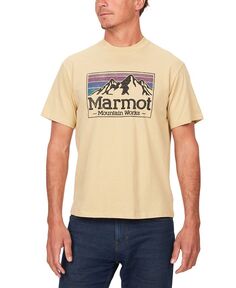 Мужская футболка с короткими рукавами и графическим логотипом Mountain Works Gradient Logo Marmot, коричневый