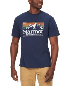 Мужская футболка с короткими рукавами и графическим логотипом Mountain Works Gradient Logo Marmot, синий