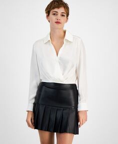 Женская укороченная рубашка с воротником и воротником-стойкой Bar III, тан/бежевый