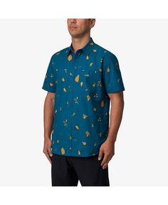 Мужская тканая рубашка Bloom с короткими рукавами REEF, синий