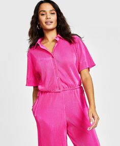 Женская рубашка на пуговицах с короткими рукавами Bar III, розовый