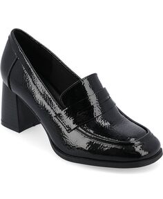 Женские туфли-лодочки Malleah Tru Comfort из пенопласта на многоуровневом каблуке Journee Collection, цвет Patent, Black