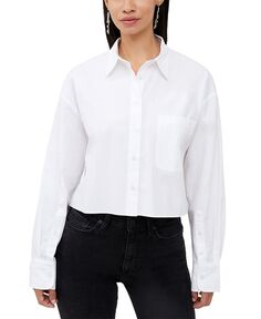Женская хлопковая укороченная рубашка Alissa French Connection, белый