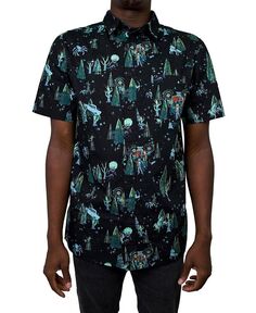 Мужская тканая рубашка с короткими рукавами и узором «Запретный лес» Fifth Sun, мультиколор