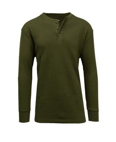 Мужская теплая рубашка на пуговицах оверсайз вафельной вязки Galaxy By Harvic, зеленый