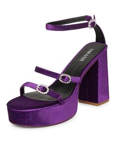 Женские модельные сандалии Brandy на наборном каблуке на платформе — увеличенные размеры 10–14 SMASH Shoes, фиолетовый
