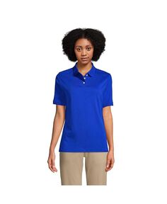 Женская школьная форма, рубашка поло с короткими рукавами и интерлоком Lands&apos; End, синий