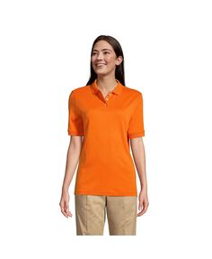 Женская школьная форма, рубашка поло с короткими рукавами и интерлоком Lands&apos; End, оранжевый