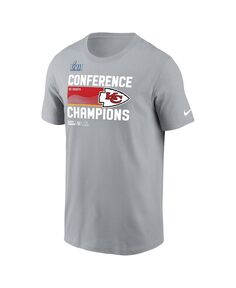 Мужская серая футболка Kansas City Chiefs 2022 AFC Champions Trophy Collection Nike, серый