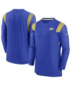 Мужская футболка с длинным рукавом и логотипом Royal Los Angeles Rams Sideline Performance Player Nike, синий