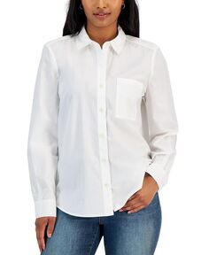 Женская хлопковая рубашка на пуговицах Style &amp; Co, цвет Bright White
