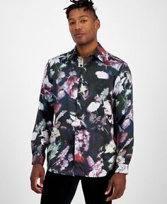 Мужская рубашка обычного кроя на пуговицах Garden I.N.C. International Concepts, черный