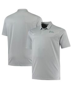 Мужская рубашка-поло меланжевого цвета Michigan State Spartans Big and Tall Performance Nike, серый