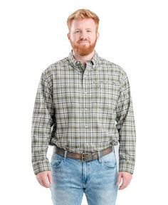Мужская рубашка на пуговицах с длинным рукавом Foreman Flex Berne, зеленый
