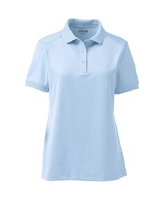 Женская школьная форма с короткими рукавами, рубашка поло Rapid Dry Lands&apos; End, цвет Blue
