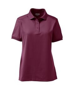 Женская школьная форма с короткими рукавами, рубашка поло Rapid Dry Lands&apos; End, цвет Burgundy