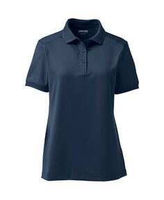 Женская школьная форма с короткими рукавами, рубашка поло Rapid Dry Lands&apos; End, цвет Classic navy