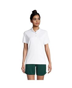 Женская школьная форма с короткими рукавами, рубашка поло Rapid Dry Lands&apos; End, белый