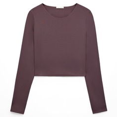 Футболка Oysho Comfortlux Long-sleeved, коричнево-фиолетовый