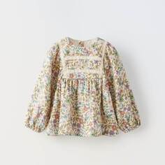 Блуза Zara With Lace Trim, хаки