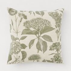 Декоративная наволочка H&amp;M Home Patterned Flowers, хаки