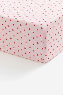 Простыня на резинке H&amp;M Home Hearts, светло-розовый