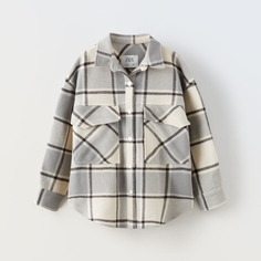 Куртка-рубашка Zara Overshirt, серый