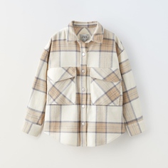 Куртка-рубашка Zara Overshirt, бежевый