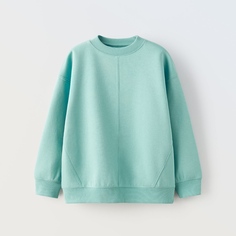 Свитшот Zara Basic Plush, светло-бирюзовый